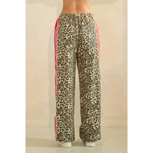 Leopard Sport Striped Wide Legged Veveret Pants