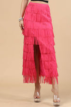 Fuchsia Fringe Skirt-Western Fringed Piñata Midi Skirt