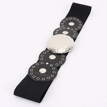 Black Vintage Disc Elastic Plus Size Belt