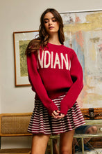 Crimson Cream Indiana Intarsia Knit Sweater