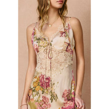Patchwork Floral Meadow Romance Lace Detail Maxi Dress