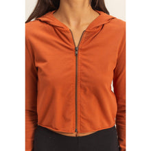 Baked Clay Zip Up Cropped Hoodie