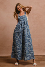 Denim Floral Embroidered Wide Leg Bibi Overalls 3/25/25 9701