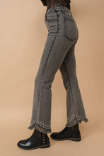 Blue B Destressed Bottom Edge w/ Rhinestone Jeans: MED DENIM