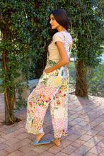 White Floral Umbrella Overalls in Upcycled Patchwork
