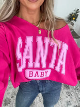 Santa Baby Heliconia Off Shoulder Graphic Crewneck