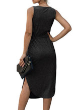 Black V Neck Sleeveless Tank Dresses