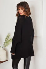 Black 3/4 Dolman Rib Sleeve Front Pocket Venti Cardigan 9/14/23 7068