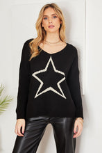 Black Star Drop Shoulder Long Sleeve Venti Sweater 9/14/23 7049
