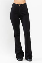 Black High Waist Tummy Control Cut Hem Flare Judy Blue Jeans 10/4/23 7157