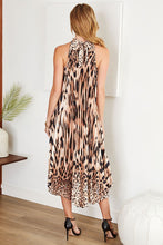 Beige Animal Hybrid Pleated Long Halter Venti6 Dress 9/27/23 7124