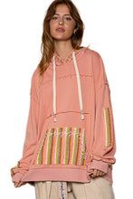 Peach Embroidered Contrast Tunic Hoodie 12/27/23 7788
