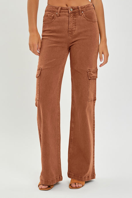 Espresso High Rise Cargo Wide Risen Pants 11/28/23 7665