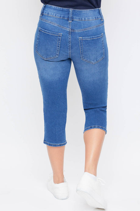 Medium Missy 2 Button Slim Stretch Capri Jeans