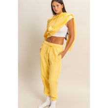 Banana Cream Mid-Rise Drawstring Jogger Pants