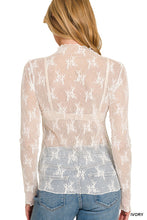 Ivory Lace See Through Layering Zenana Top 9/9/26 1435
