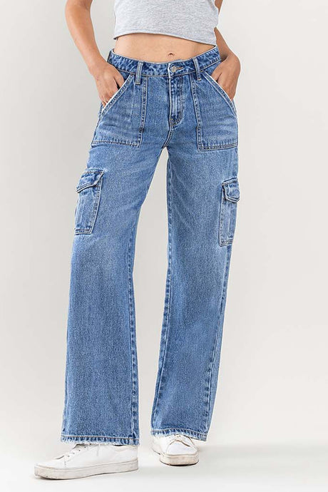 Flatter Mid Rise Cargo Wide Leg Vervet Jeans 1/17/24 7857