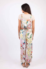 White Floral Umbrella Overalls in Upcycled Patchwork