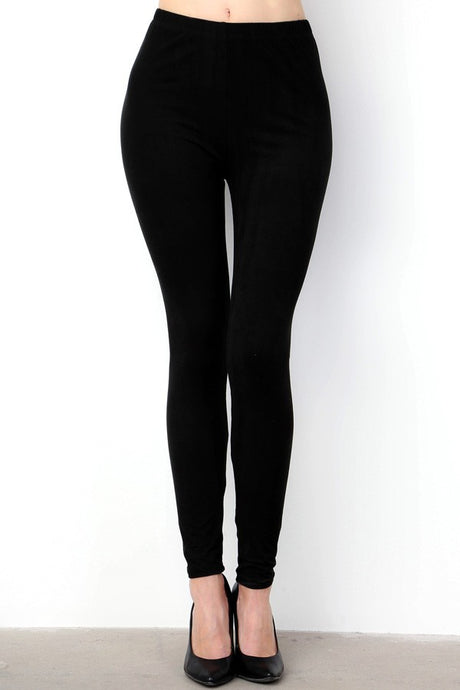 Black Solid Brushed Full Leggings 10/22/25 1210
