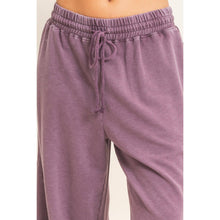 Dark Cherry Mineral Washed Wide Leg Pants