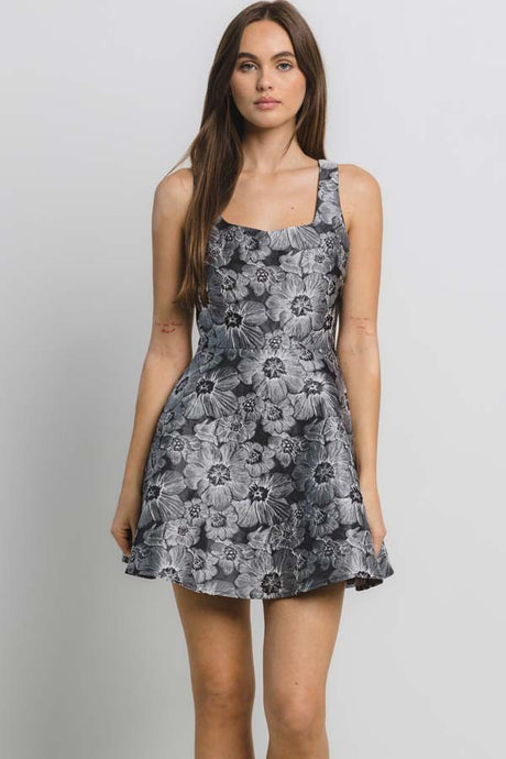 Black Jacquard Floral Dress 10/11/24 9094