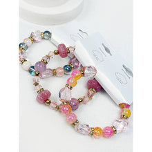 Soft Pink Shades of Mix Bead Stretch Bracelets: MIX COLOR / ONE(12)