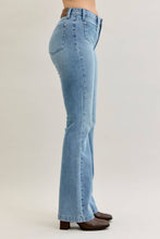 Medium Mid Rise Bootcut Contrast Wash & Front Patch Pocket Judy Blue Jeans