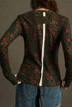 Floral Long Sleeve T-Shirt: WINE / L