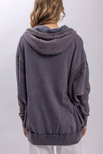 Charcoal Front Zip Hooded Blue Velvet Jacket 7/2/26 1336