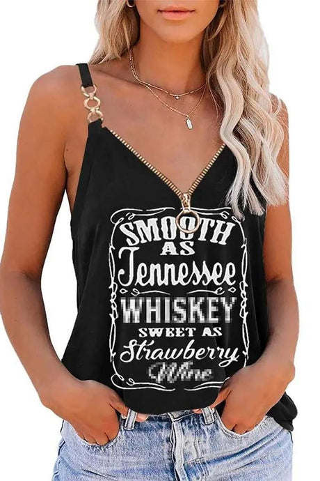 Black Smooth Whiskey Loose Fit Tank Top 5/3/24 8505