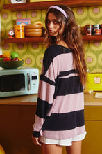 Lavender Navy Color-block Number 22 Print Bucketlist Top