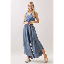 Medium Wash Tencel Surplice Sleeveless Jumper