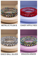 Espresso Shine 3 Strand Glass Bead Bracelet Set