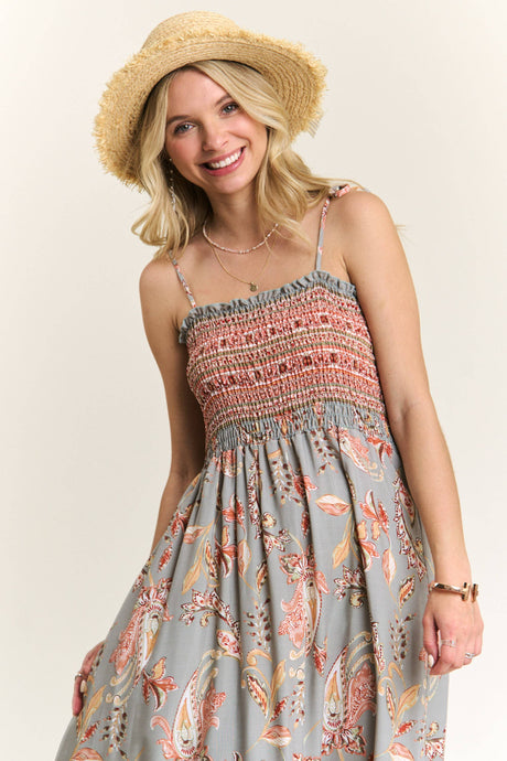 Sage Tie Shoulder Maxi Dress