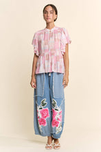 Light Denim Multi Flower Patchwork Davi & Dani Pants