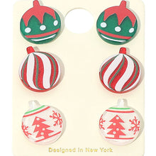 Christmas Ornament Stud Earring Set