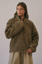 HT3686 Mandy Half Zip Fleece Pullover (TAUPE/BLACK): TAUPE/BLACK / S-M-L (3-2-1)