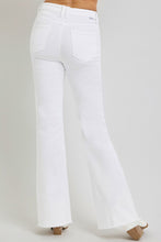 White Tummy Control High Rise Flare Frayed Hem Risen Pants 4/16/25 9752