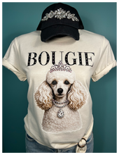 Natural Betty the Bougie Poodle Glam Dog Rhinestone Graphic Tee