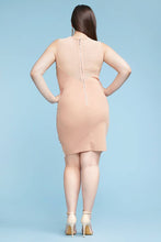 Nude Plus Size Crochet Contrast Dress