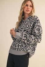 Grey Leopard Front Pocket Hoodie