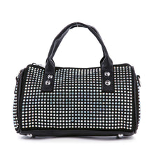 Dazzling Rhinestone Petite Satchel Handbag: Black