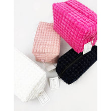 Pink Soft Puff Textured Light Weight Cosmetic Bag