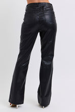 Black High Waist Tummy Control Faux Leather Bootcut Judy Blue Jeans 9/16/24 8903