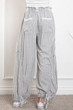 Black Stripe Cargo Drawstring Pants 1/16/25 9531