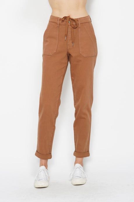 Camel High Waist Garment Dyed Cuffed Judy Blue Joggers 9/16/24 8901