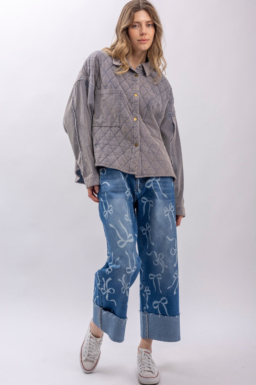 Blue Grey Mineral Washed Button Down Blue Velvet Jacket 7/2/26 1334