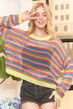 Yellow Multi Color Lightweight Sweater