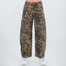 Leopard Pattern Barrel Fit Pants