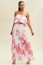 White Pink Pleated Flower Top & Skirt Set 11/8/24 9202